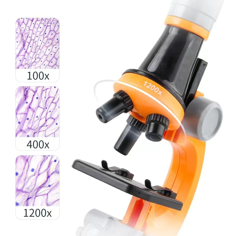 24H1200X Microscope Biology Toys Microscope LED Kit Lab Home School Educational Science Toys for Kids/Educational Toys