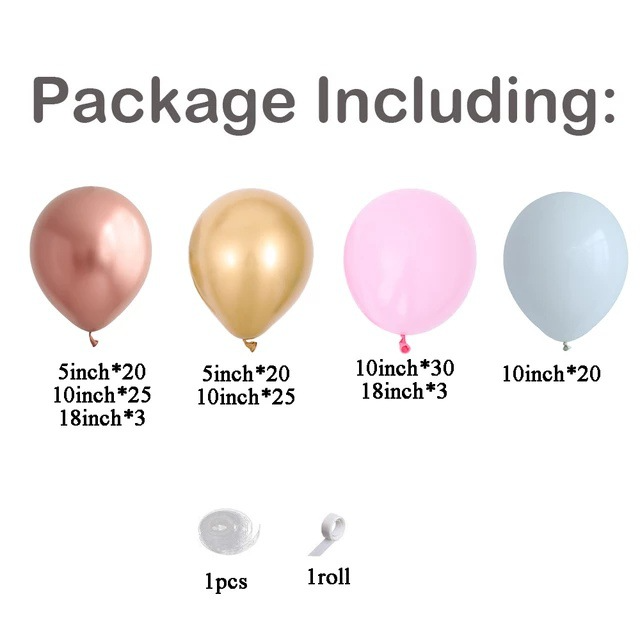 Retro Rose Gold Balloon Chain Set Birthday Party Decoration