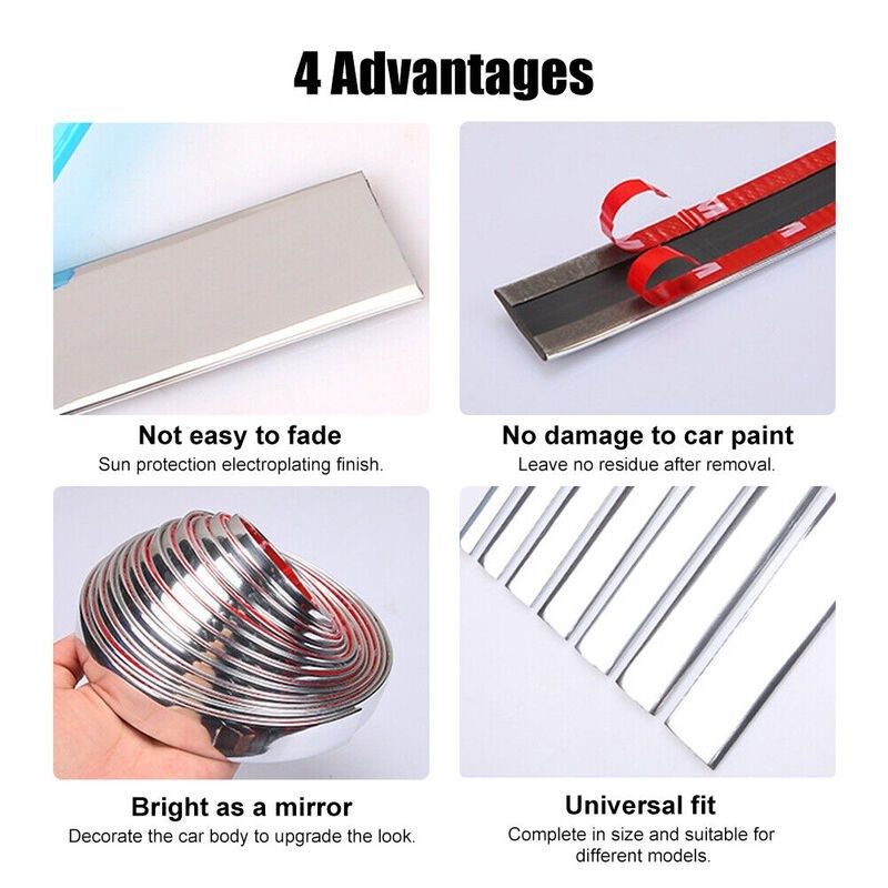 Car Chrome Styling Moulding Trim Strip 10mm x 5M