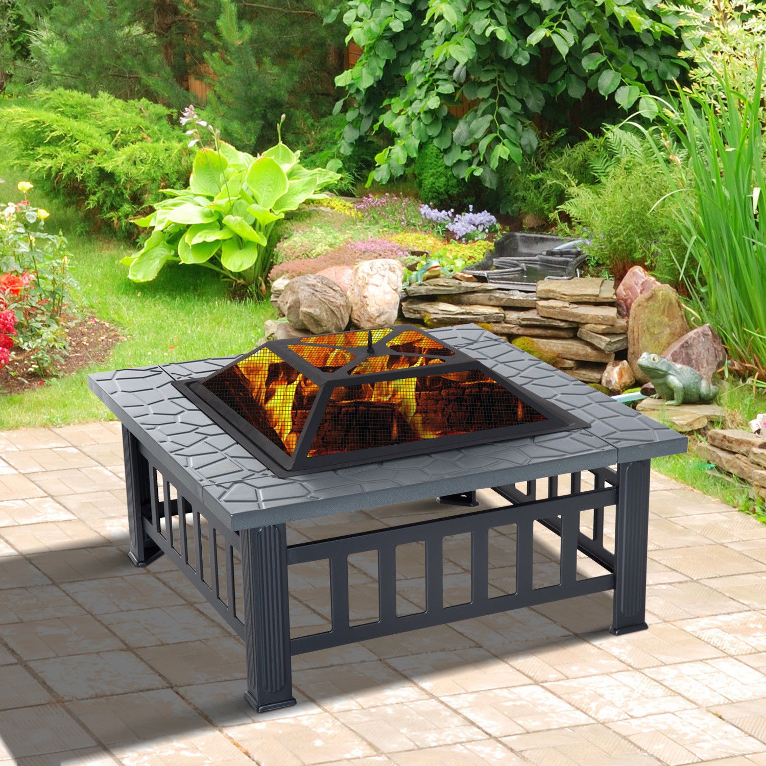 BBQ Fire pit Brazier Square Stove