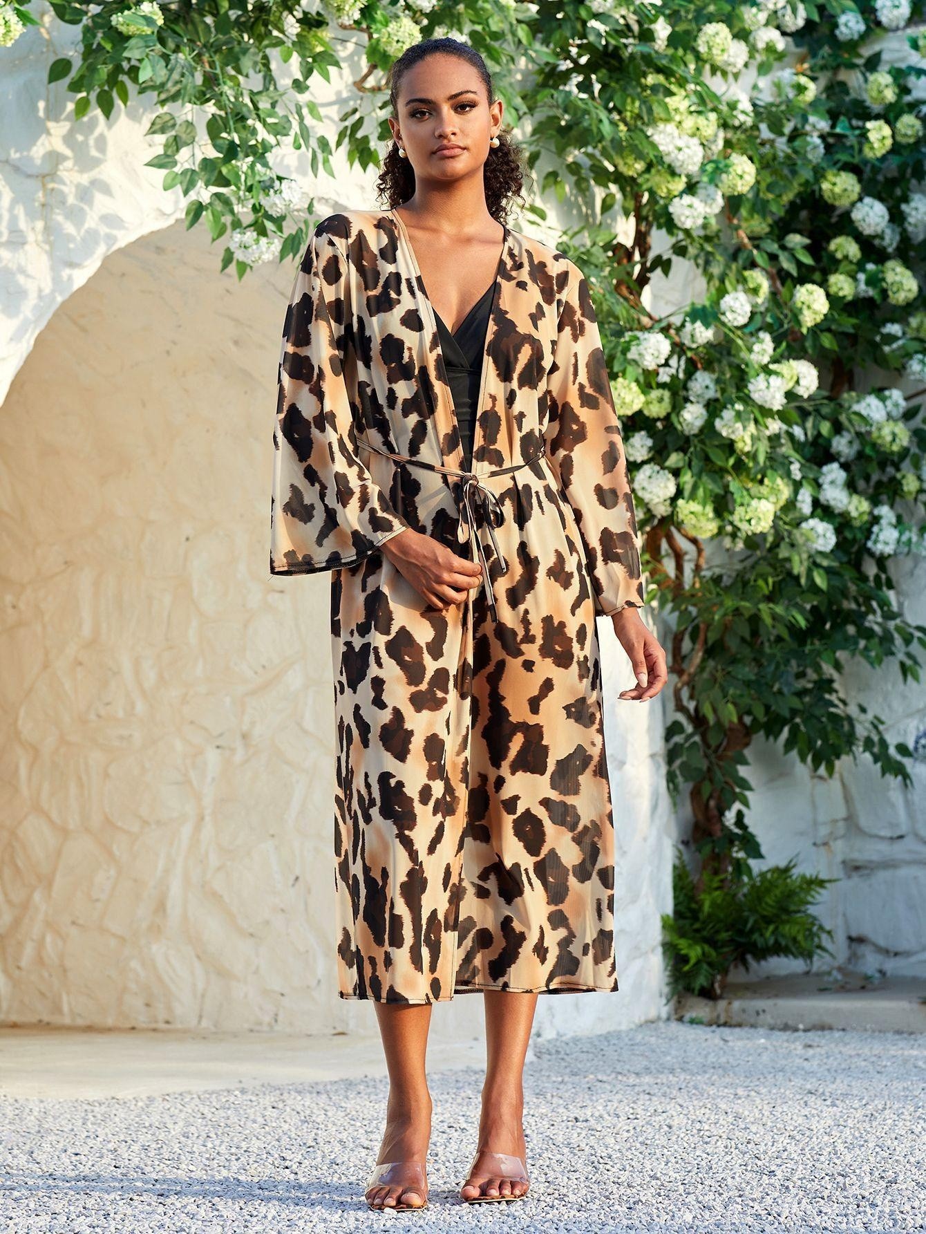 Women's Versatile Mesh Printed Beach Cover Up