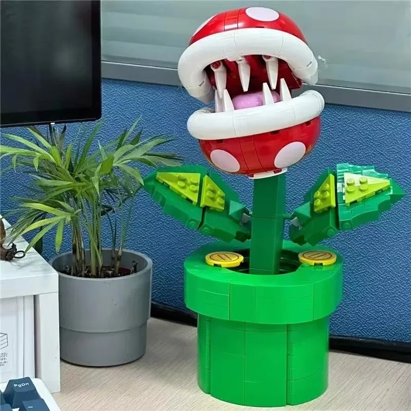 New Piranha Plant Set Building Blocks Game Model Home Decoration Assembling Toy