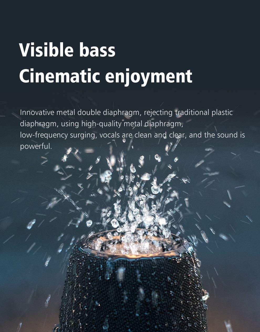 Zealot S67 Bluetooth Speaker, Super Loud HiFi Sound, Big Size, Black