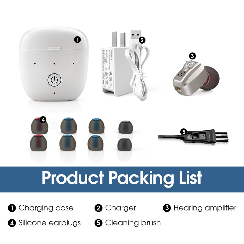 MoreHope Mini Invisible Digital Hearing Aids - Wireless Hearing Amplifier with Rechargeable Box