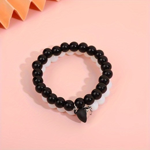 New Fashion Love Suction Black And White Bracelet