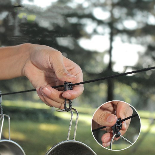 Portable Outdoor Windproof Clothesline And Multifunctional Camping Clothesline