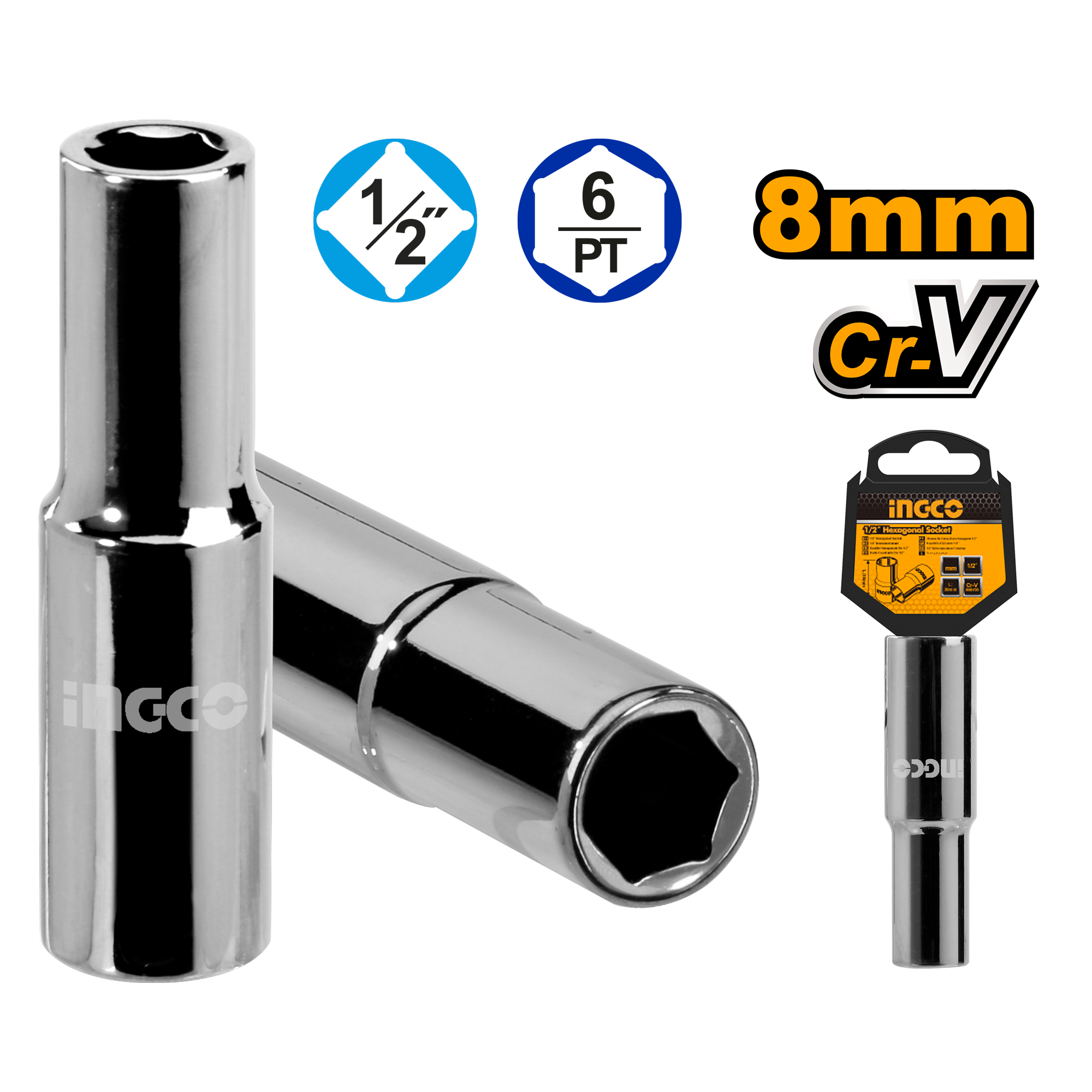 1/2 Deep Hexagonal Socket.
