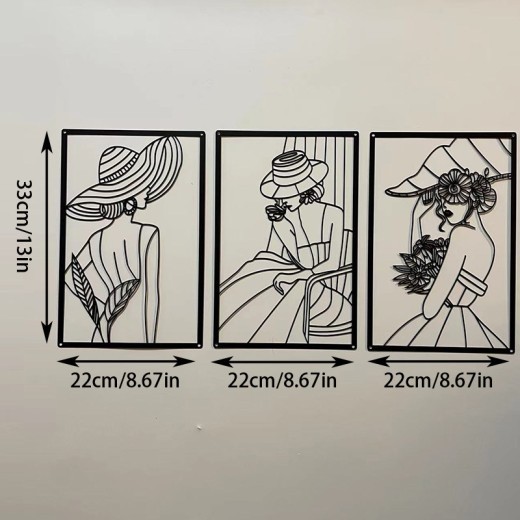 Metal Abstract Female Picture Frame