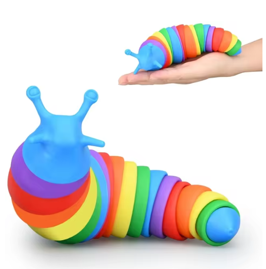 Fidget Slug Toy for children 18cm 3D Colorful Sensory Slug Relieves Fun Decompression Toy Creative Twist Caterpillar Fidget Toys