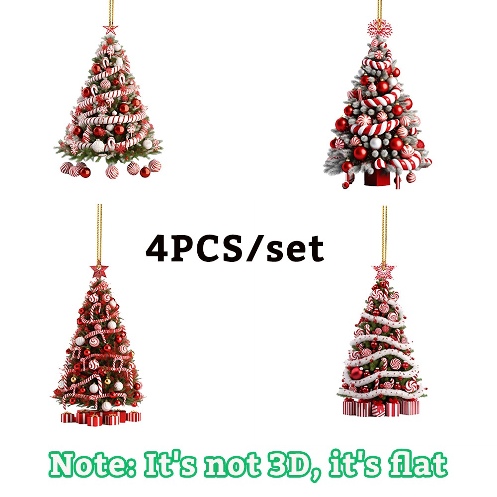 4PCS Christmas Tree Hanging Ornaments Pendant