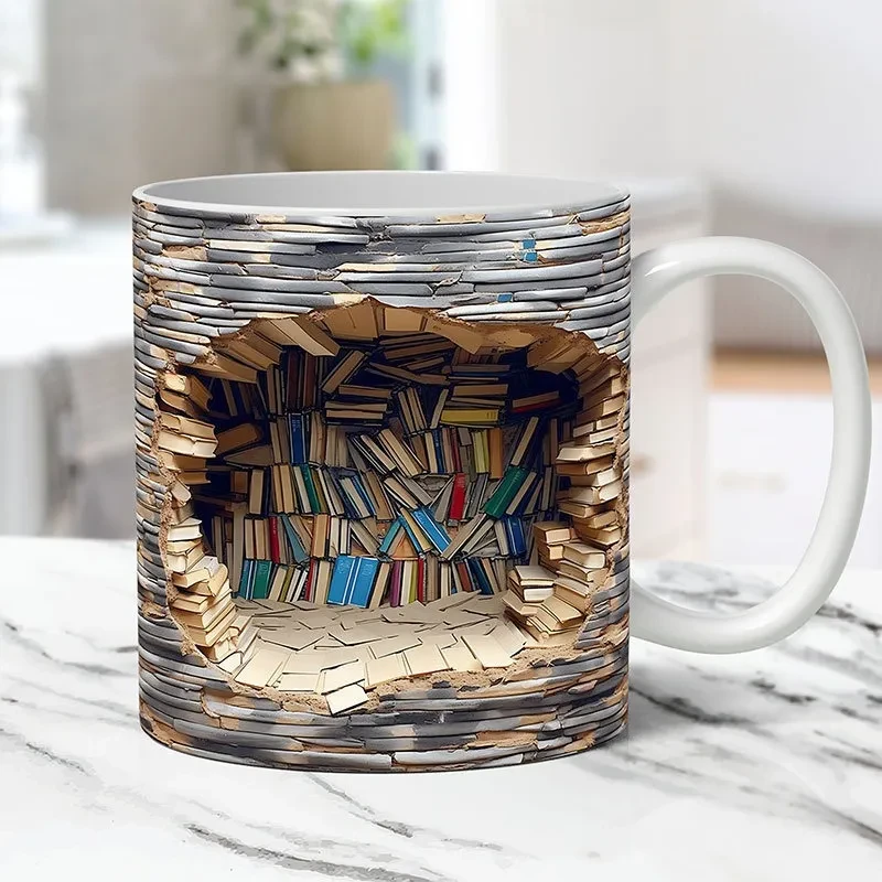 Library Shelf Ceramic Mug