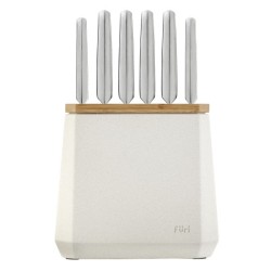 Stone Knife Block Snow Terrazzo Set 7 Piece - Furi