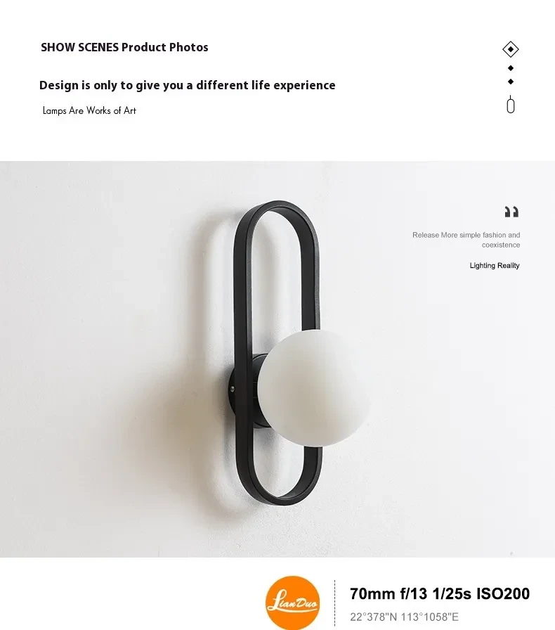 Wall Lamp Bedside Lamp Minimalist Wall Light Bulb Corridor Light