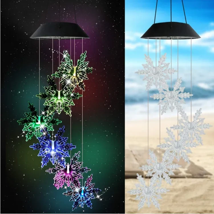 Outdoor Solar Wind Chime Lamp Hummingbird Butterfly Bal