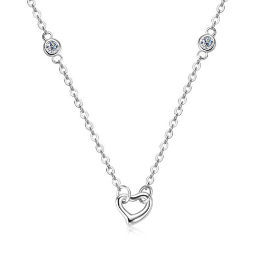 Heart-shaped Diamond Necklace Heart-shaped Pendant Clavicle Chain