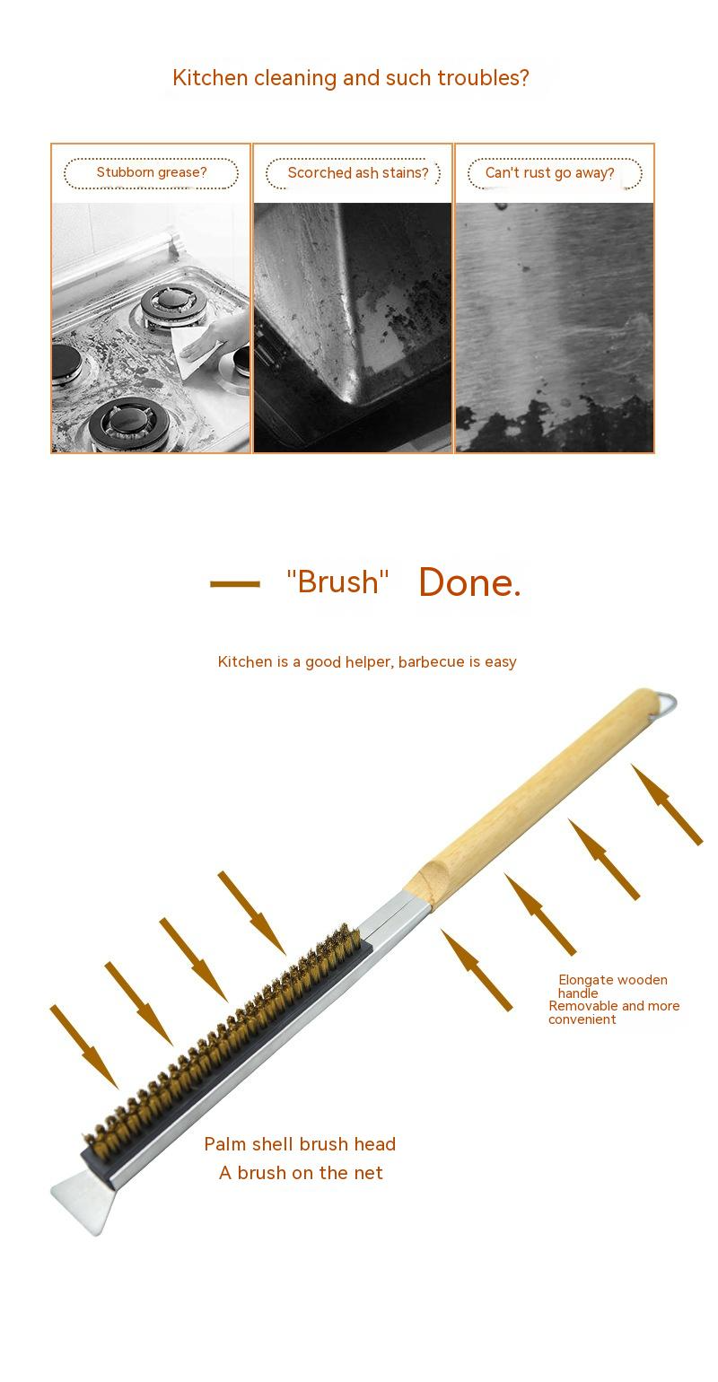 BBQ Cleaning Brush Coconut Shell Kitchen Tool