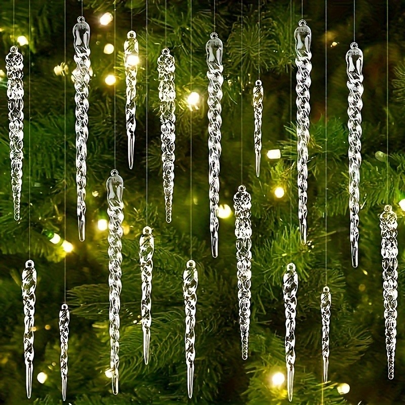 36pcs Crystal Clear Christmas Tree Ornaments