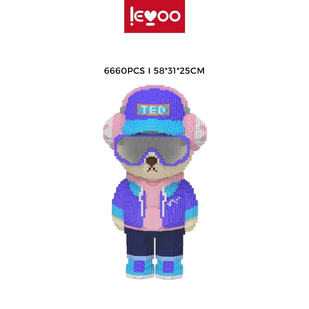 Toy Block Building Set Particles Bear Teddy Shape Carding Ted and Fairt Funny Super Big