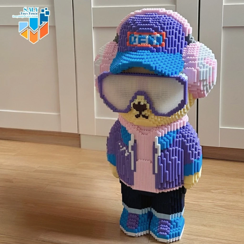 SMY Toystown Nano Blocks Teddy Bear Ted Music 3D Model, Toys Block Stacking, DIY Construction Blocks, Animation Character Decoratio