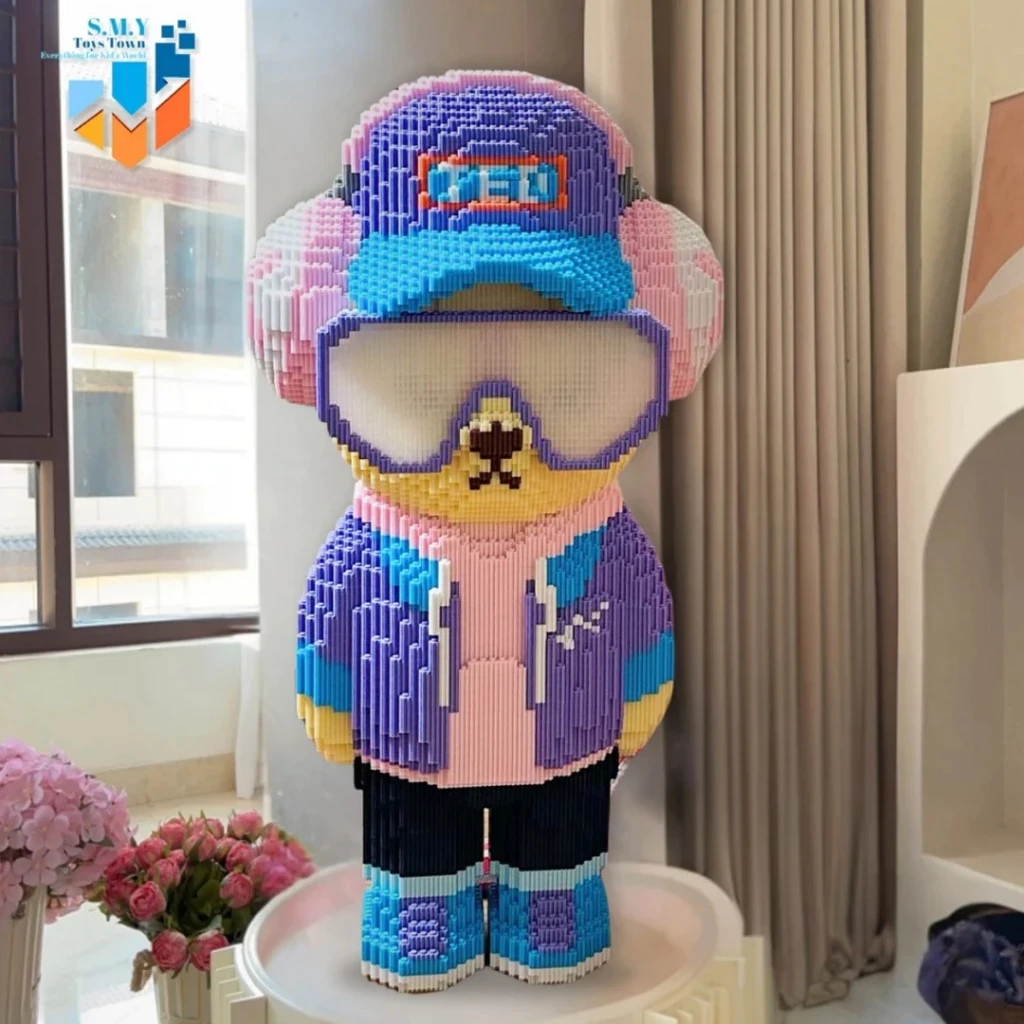 SMY Toystown Nano Blocks Teddy Bear Ted Music 3D Model, Toys Block Stacking, DIY Construction Blocks, Animation Character Decoration