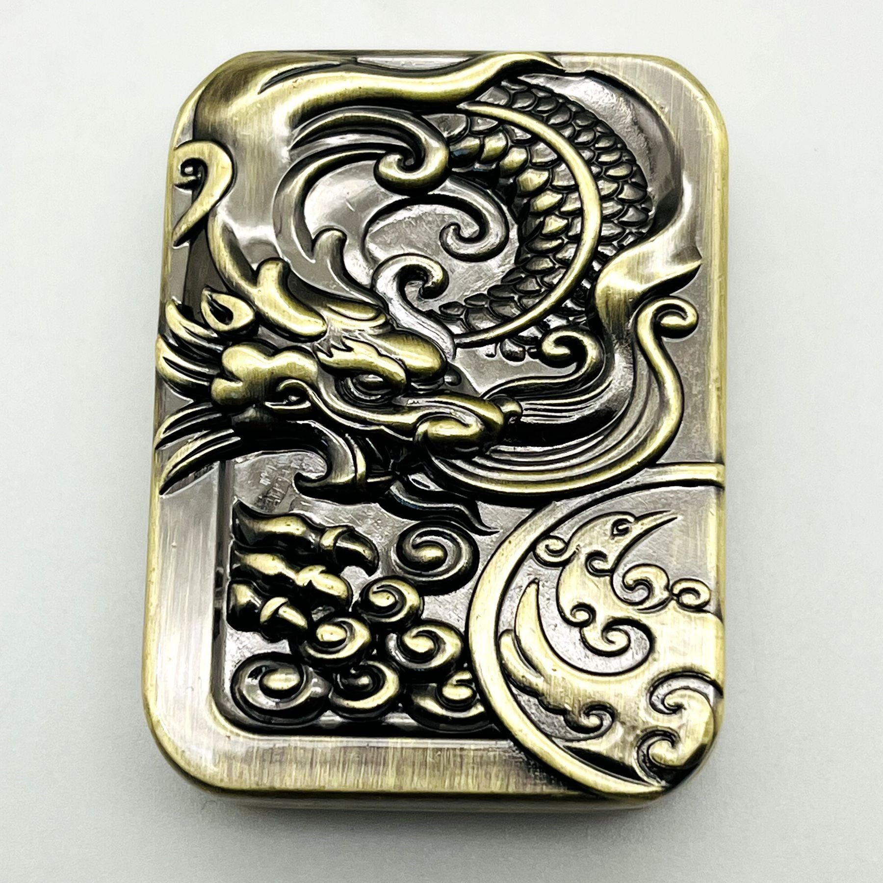 New EDC Metal Snap Coin Push Card Fidget Spinner - Year of the Dragon Zodiac Ornament