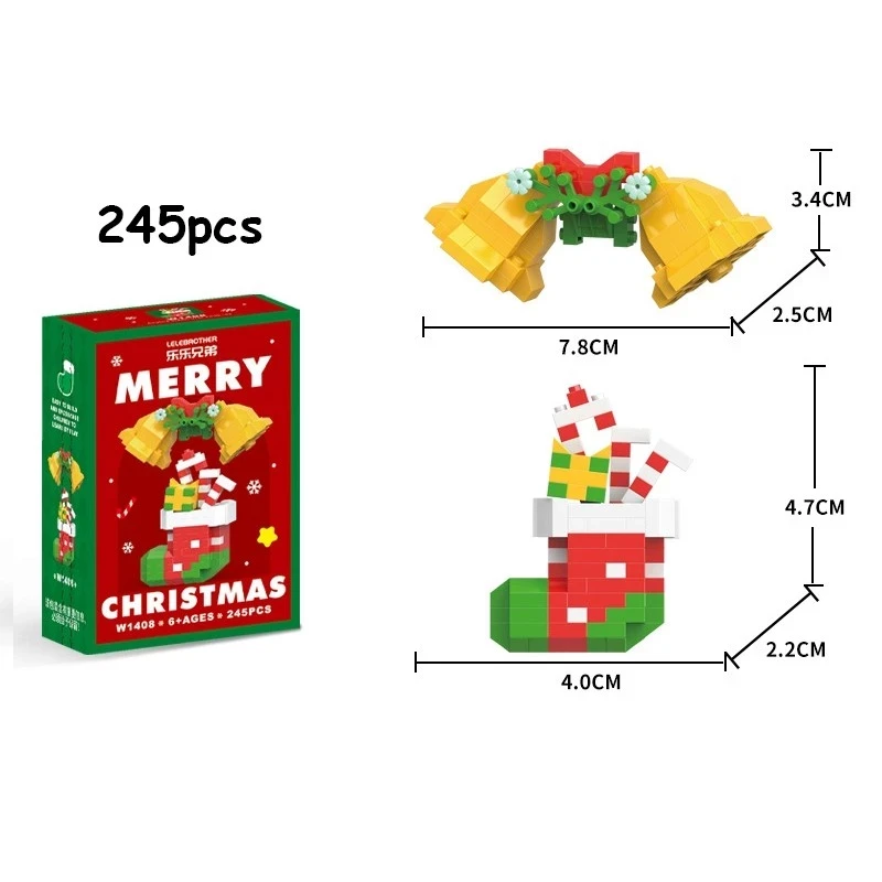 Babee Toy Christmas Nano Block Christmas Toys Stacking Building Block Block Snowman Bricks Educated Gift