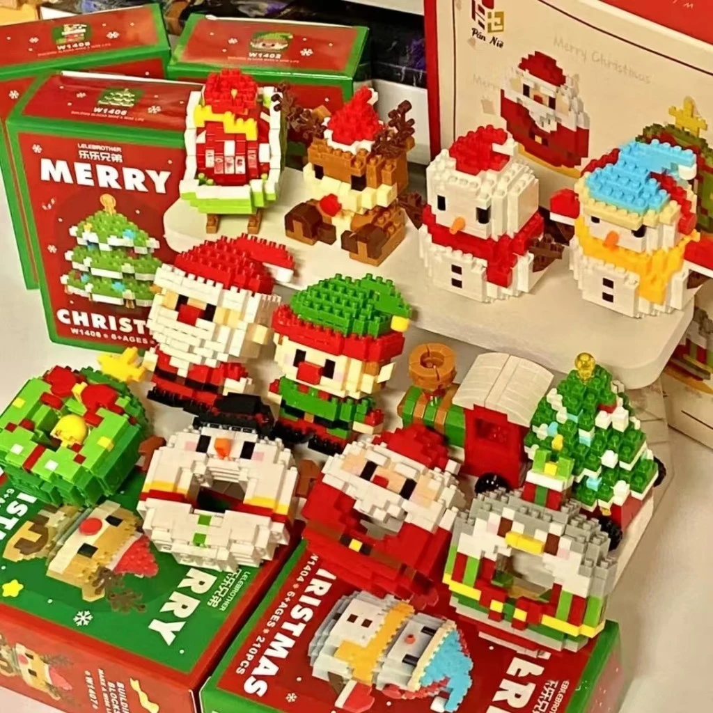Babee Toy Christmas Nano Block Christmas Toys Stacking Building Block Block Snowman Bricks Educated Gift