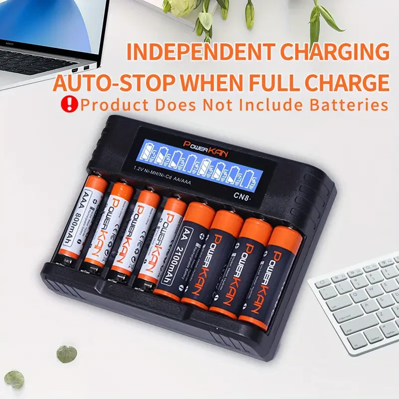 PowerKAN 8-slot AA AAA Battery Charger