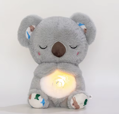 4 Modes Breathing Bear Toy Can Turn Off The Music Baby Soothing Koala Plush Doll Baby Sleep Companion Sound and Light Doll Toy