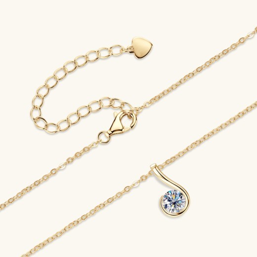 6-word Moissanite Necklace Women's High-grade All-match 925 Silver