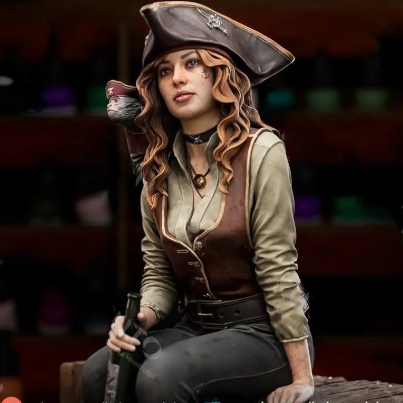 1/24 Scale Female Pirate Captain Lyra Resin Figure Assembled Model Kit