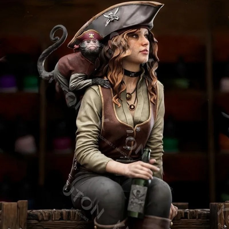 1/24 Scale Female Pirate Captain Lyra Resin Figure Assembled Model Kit
