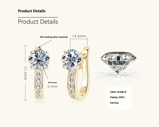 Fashion Simple High-grade Moissanite Earrings