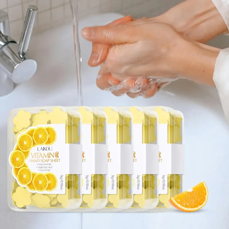 5pcs LAIKOU Vitamin C Hand Washing Soap Sheets