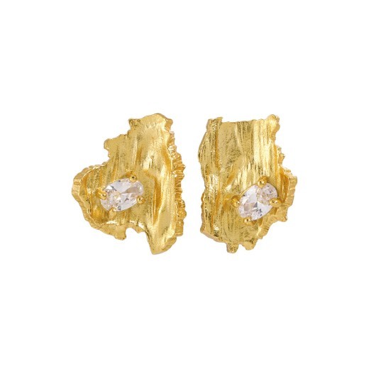 Geometric Asymmetric Diamond Stud Earrings For Women