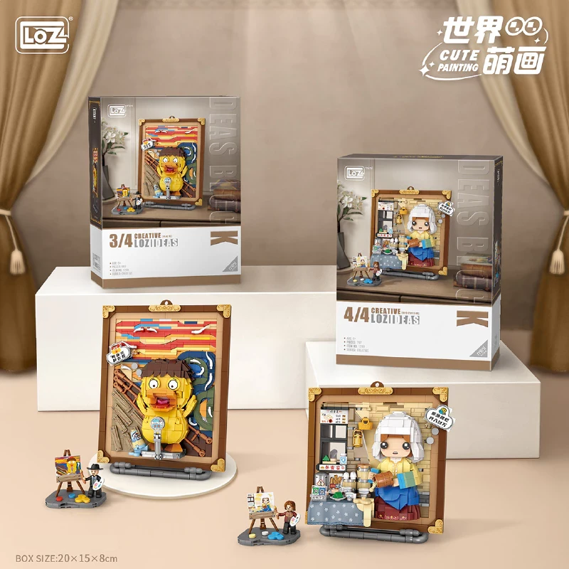 Block City-LOZ 3D DIY Series Painting Puzzle Block Painting Bricks Nano Blocks Famous Painter Educational Toys
