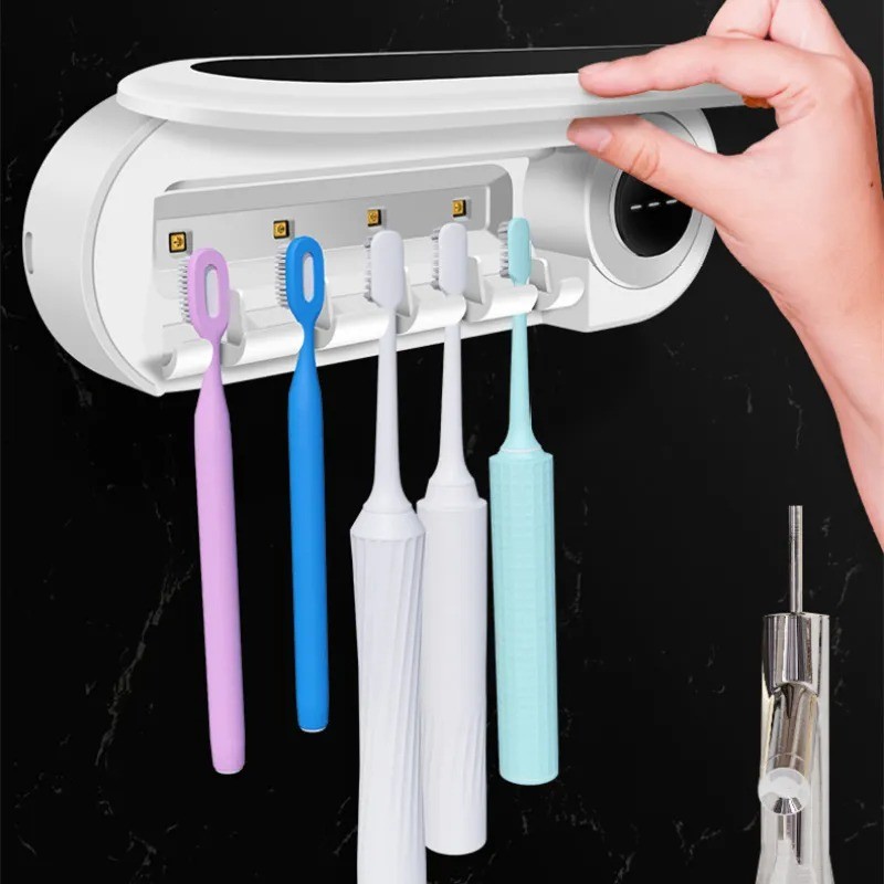 Smart UV Toothbrush Holder with Dispenser