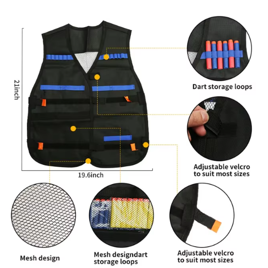 NEW Kids Tactical Vest Suit Kit Set for Nerf N-Strike Elite Series Outdoor Game Kids Tactical Vest Holder Kit Accessories Toys