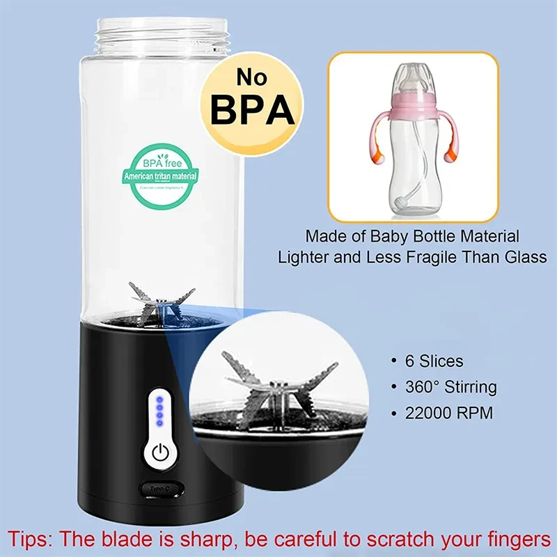 Portable Blender Hand Operated Juice Extractor