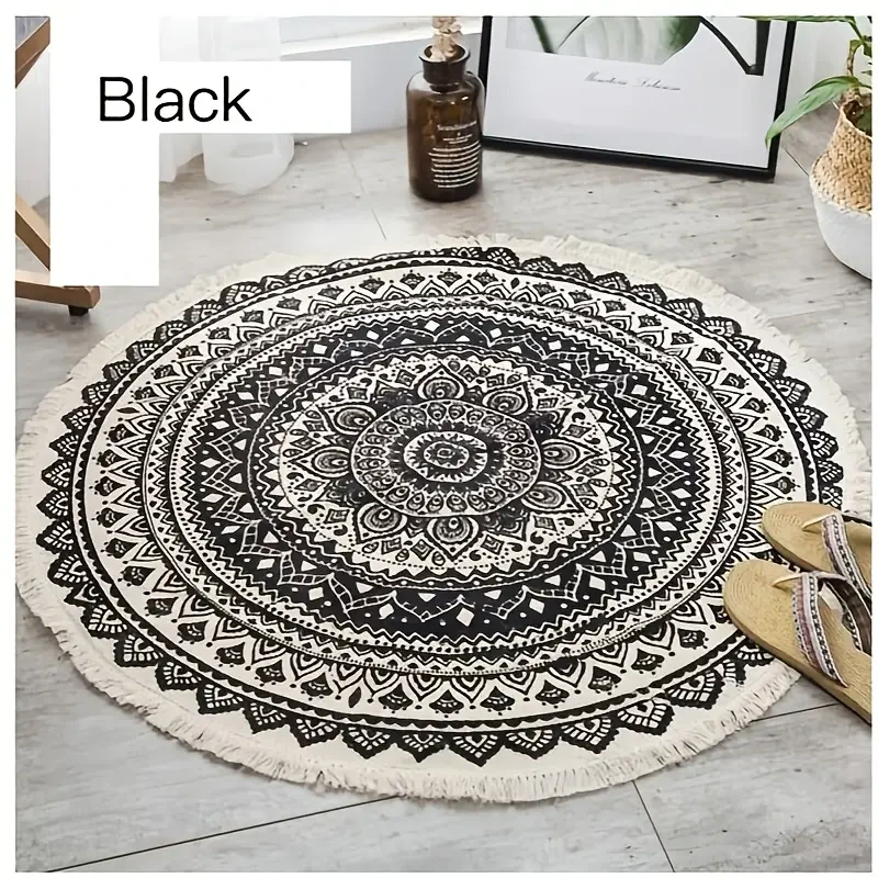 Hand-Knitted Linen Floor Mat