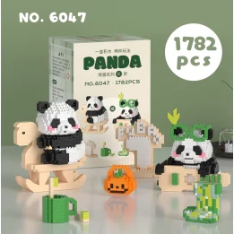 Nano Block Panda Jumbo Toy Beams Set Kids Character Panda Funny Gift Set And Display