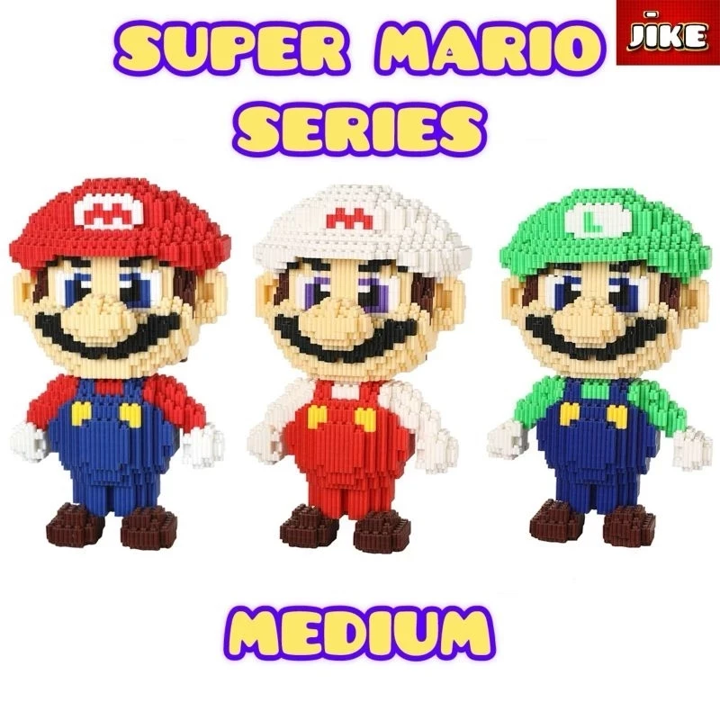 Jike Nano Blocks Medium Super Mario Series 3D Model, Toy Block Stacking , DIY Construction Block