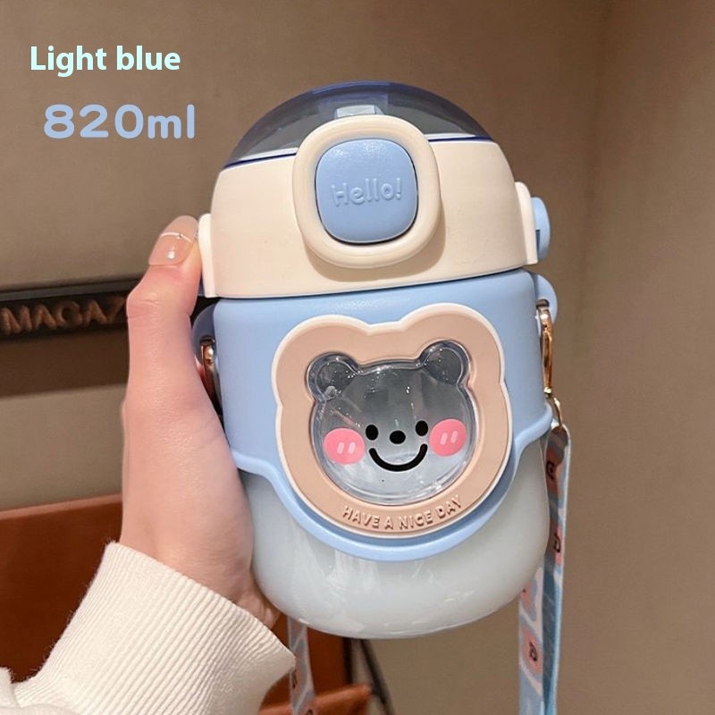 Big Belly Cup Appearance Straw Plastic High Temperature Resistant Sports Portable Water Bottle