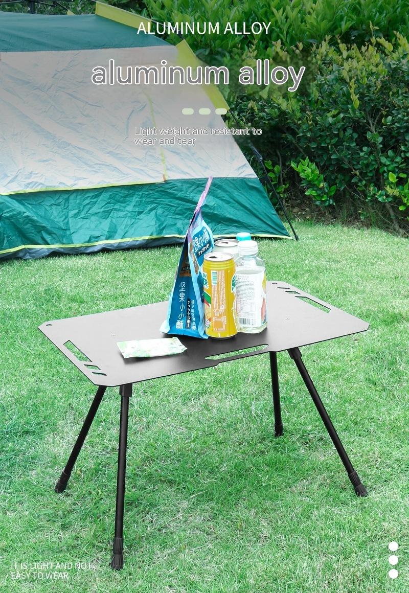 Outdoor Camping Blackened Aluminum Plate Folding Table