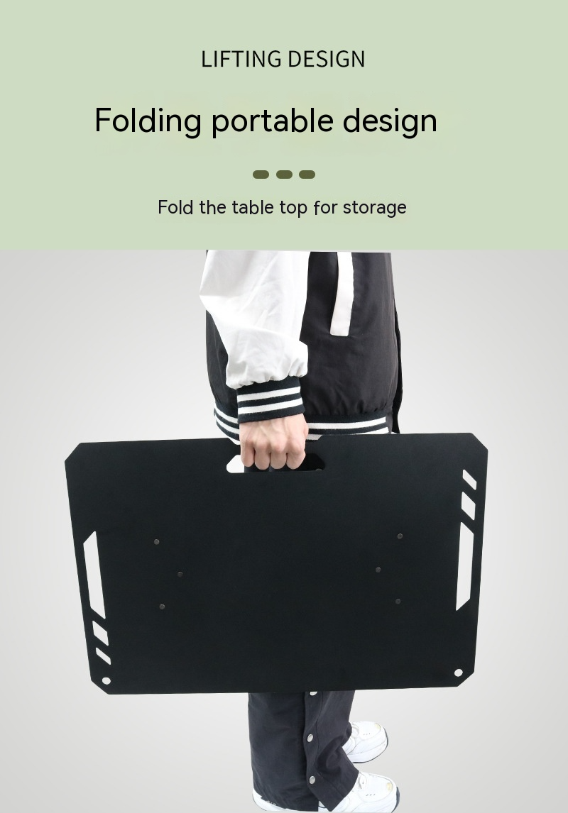 Outdoor Camping Blackened Aluminum Plate Folding Table