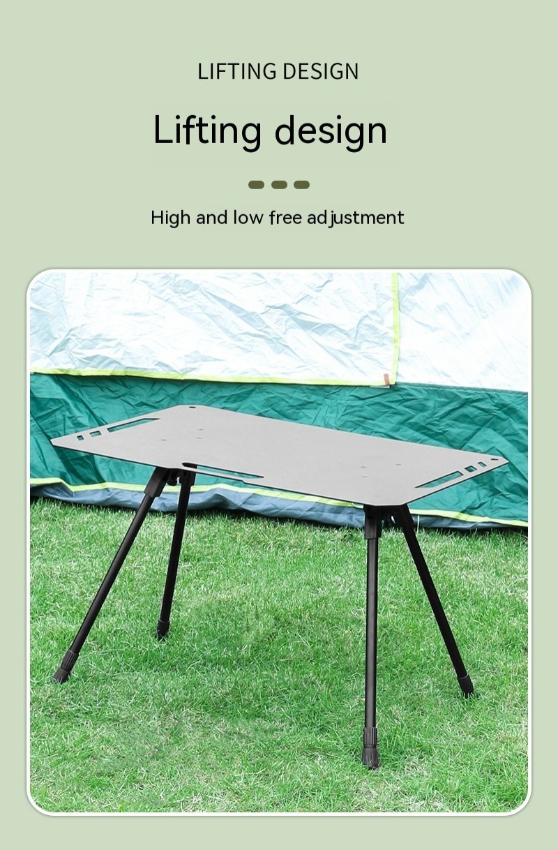 Outdoor Camping Blackened Aluminum Plate Folding Table