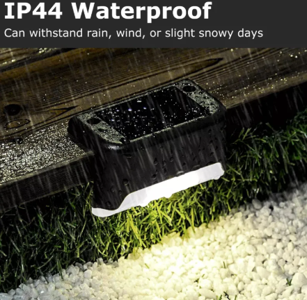 4 Solar LED Bright Deck Lights Outdoor Garden