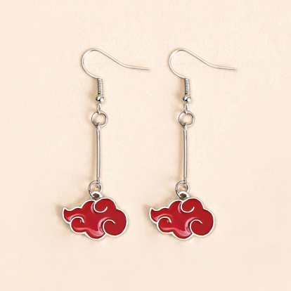 Cosplay Red Cloud Pendant Drop Earrings
