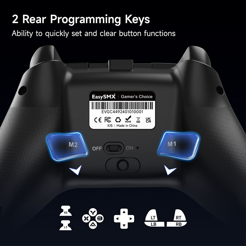 EasySMX X15 Wireless Gamepad - Bluetooth Gaming Controller with RGB Light