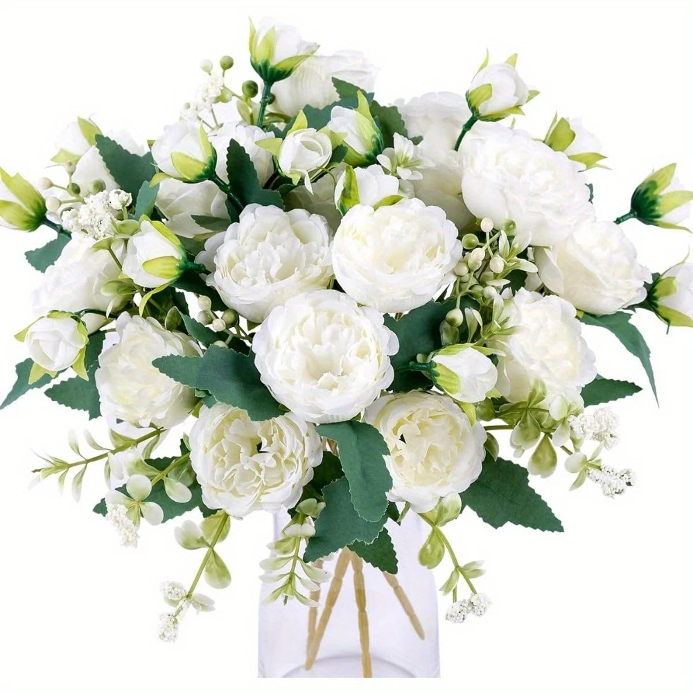 5-Pack Artificial Snowdrops Branches with Buds, Faux Spring Plant Stems for Home, Wedding, and Garden Decor